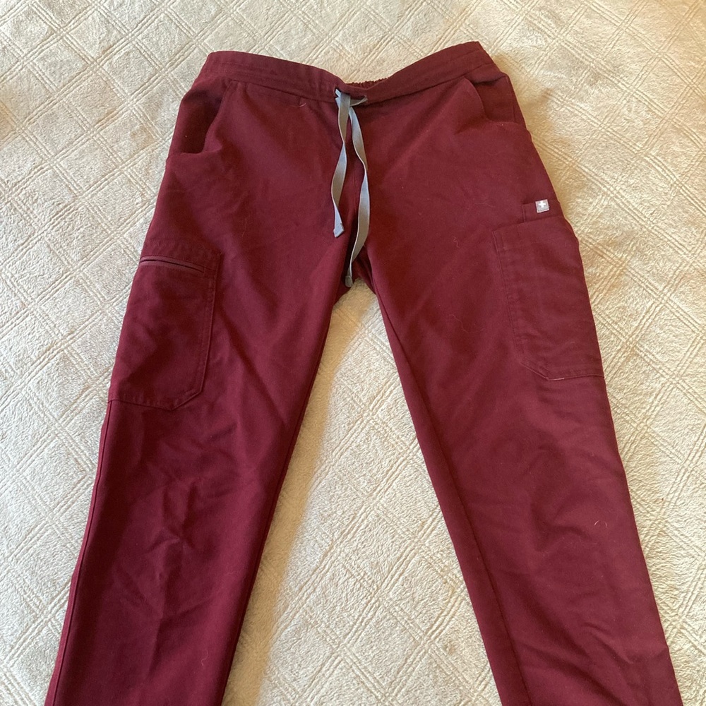 Figs Yola Skinny Scrub Pants Burgundy - XS